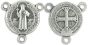 St Benedict Medal Mini Rosary Center - 1/2" Silver Oxidized, Made in Italy * (Minimum quantity purchase is 5)