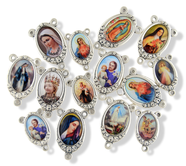  Mix and Match Full Color Rosary Center Piece Assortment  *   (Minimum quantity purchase is 6)