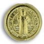   Gold St Benedict Round Metal Rosary Beads - pkg of 12     (Minimum quantity purchase is 2)
