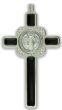 St Benedict Crucifix Pendant Black Enamel Posts- 3"