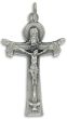 Holy Trinity Crucifix (Radiant Design) – 1 1/2" Silver Oxidized, Made in Italy *  (Minimum quantity purchase is 2)