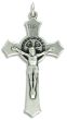 St Benedict Crucifix Pendant (Flared) – 3" Silver Oxidized , Made in Italy *  (Minimum quantity purchase is 1)