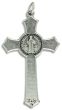 St Benedict Crucifix Pendant (Flared) – 3" Silver Oxidized , Made in Italy *  (Minimum quantity purchase is 1)