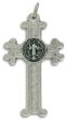 St Benedict Rosary Crucifix (Scroll Design) – 1 5/8" Silver Oxidized, Made in Italy * (Minimum quantity purchase is 2)