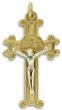 St Benedict Rosary Crucifix (Scroll Design) – 1 5/8" Gold Plated & Silver Oxidized, Made in Italy  * (Minimum quantity purchase is 2)