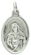 Sacred Heart / Communion Oval Medal - 1", Silver Ox * (Minimum quantity purchase is 3)