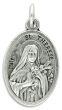 St Therese of Liseux Medal (The Little Flower) – 1" Silver Oxidized, Made in Italy   (Minimum quantity purchase is 2)