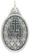 Miraculous Medal (Latin Traditional) – 1" Oval Silver Oxidized, Made in Italy *    (Minimum quantity purchase is 3)
