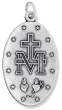 XL Blue Miraculous Medal (English) – 1-3/4" Oval Silver Oxidized, Made in Italy  (Minimum quantity purchase is 1)