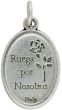 Our Lady of Guadalupe Medal 1” Oval Silver Oxidized – Spanish – Made in Italy * (Minimum quantity purchase is 2)