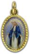  Our Lady of Grace / Cross - Color Medal with Gold Plated Finish  - 1 Inch    (Minimum quantity purchase is 2)