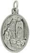 Our Lady of Lourdes Medal (St Bernadette) - 1" Silver Oxidized, Made in Italy * (Minimum quantity purchase is 3)