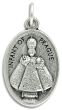 Infant of Prague / Guardian Angel Medal - Silver Oxidized Die-Cast -1"  Made In Italy  (Minimum quantity purchase is 1)