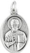 St. Nicholas / Pray for Us Medal - Silver Oxidized Die-Cast - 1"    (Minimum quantity purchase is 3)