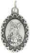 Guardian Angel Medal with Scalloped Edge - 1" Silver Oxidized, Made in Italy  (Minimum quantity purchase is 2)