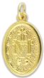 Miraculous Medal in Latin – 1" Oval Gold Plated, Made in Italy *  (Minimum quantity purchase is 2)