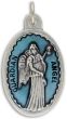  Guardian Angel / Protect Us Medal with Blue Enamel - 1 1/8" - Closeout Sale * (Minimum quantity purchase is 1)