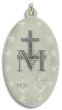 Large Blue Enamel Miraculous Medal (English) - 3 1/2" Silver Oxidized, Made in Italy *  (Minimum quantity to purchase is 1)