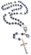 Navy Blue 8mm Agate Stone Bead Rosary with Miraculous Medal Center - 20"    (Minimum qty. purchase is 1)