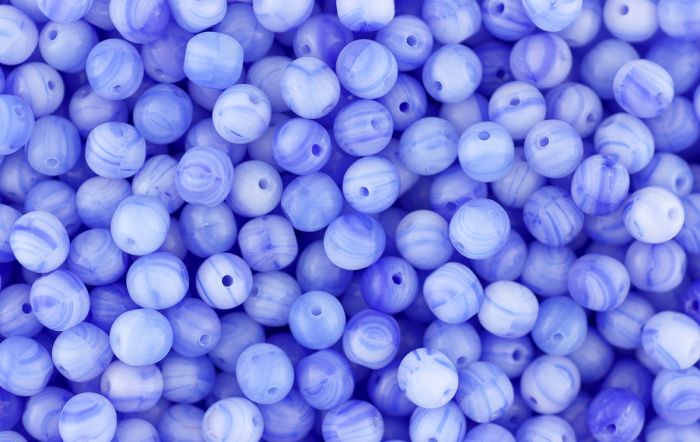  Blue Swirl Glass Beads - 6 mm, Pkg 60   (Minimum quantity purchase is 1)