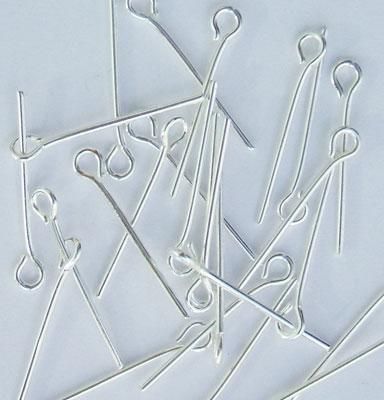 Heavy Duty Eye Pins 0.7 x 14 mm - Italian Silver Oxidized - 360 pcs    (Minimum quantity purchase is 1)