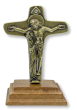 Unity Cross Table Top Icon, Antique Gold on Wood Base - 3.25"   (Minimum Purchase is 1)   
