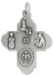 5-Way Cross Medal - 1 1/8" Silver Oxidized, Made in Italy *  (Minimum quantity purchase is 3)