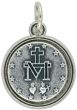   Small Round Silver Miraculous Medal - 3/4" LATIN   (Minimum quantity purchase is 1)