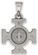 St Benedict Byzantine Cross Medal, Antique Silver - 5/8"  (Minimum quantity purchase is 2)