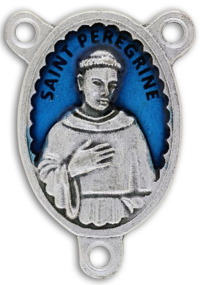 St Peregrine Oval Centerpiece - Blue Enamel, 1-1/8"    (Minimum quantity purchase is 1)