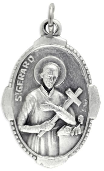  St Gerard / Pray for Us Medal - Unique Oval Shape - 1"   (Minimum quantity purchase is 2)