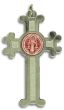 St Benedict Crucifix Pendant (Red Enamel Scroll Design) – 3" Silver Oxidized with 30" Cord, Made in Italy * (Minimum quantity purchase is 1)