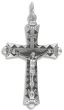 Faceted Flared Crucifix – 1 5/8" Silver Oxidized, Made in Italy  (Minimum quantity purchase is 1)
