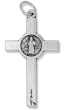 St Benedict Rosary Crucifix (Straight Edge) – 1.5" Silver Oxidized, Made in Italy *  (Minimum quantity purchase is 3)