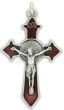 Red Enamel Pointed Sunburst Crucifix - 2" Silver Oxidized, Made in Italy  * Read Description  (Minimum quantity purchase is 1)