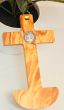 St Benedict Crucifix Holy Water Font – 7.5", Olive Wood, Made in Italy  (Minimum quantity purchase of 1)