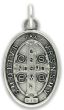 St Benedict Medal (Catholic Protection) – 1" Oval Silver Oxidized, Made in Italy  * (Minimum quantity purchase is 2)