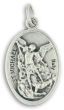 St Michael Medal with Cross - 1" Silver Oxidized, Made in Italy *   (Minimum quantity purchase is 3)