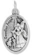 St Michael & Guardian Angel Medal (Catholic Protection) – 1" Oval Silver Oxidized, Made in Italy  * (Minimum quantity purchase is 3)