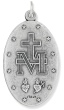 XL Miraculous Medal (English) – 1-3/4" Oval Silver Oxidized, Made in Italy *  (Minimum quantity purchase is 1)