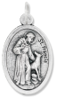 St Francis Medal (Bless & Protect My Pet) – 1" Oval Silver Oxidized, Made in Italy  * (Minimum quantity purchase is 3)