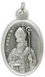 St Valentine Patron Saint Medal - Italian Silver OX 1 inch   (Minimum quantity purchase is 2)