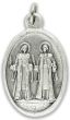 St Cosmas and St Damian Medal (Pray for Us) - 1" Silver Oxidized, Made in Italy  (Minimum quantity purchase is 3)