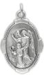 Guardian Angel / Pray for Us Medal - Unique Oval Shape - 1 inch (Minimum quantity purchase is 2)