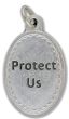  Guardian Angel / Protect Us Medal with Blue Enamel - 1 1/8" - Closeout Sale * (Minimum quantity purchase is 1)