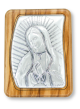 Our Lady of Guadalupe Magnetic Rosary Box - Sterling Silver, Olive Wood (3 3/8