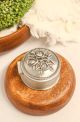    Metal Rosary Box Round with Floral Relief   (Minimum qty, purchase is 1) 