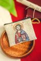  Christ the Teacher Full Color  Rosary Pouch with Gold Accents - 2.5 x 3
