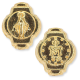 Miraculous Medal Metal Beads (12 pack) - 10 mm Gold Plated, Made in Italy  * 