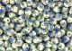  Blue Flowered Ceramic Beads - 6 mm, pkg 60   (Minimum quantity purchase is 1)